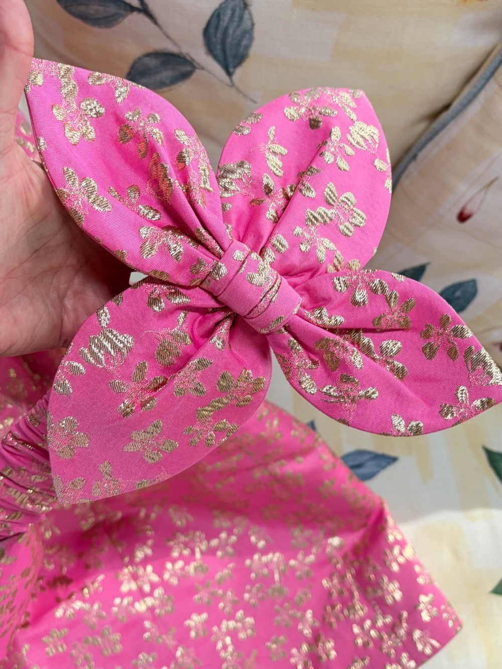 Lilly Pulitzer Tazie Hot Pink Dress with Gold Floral Accents💕💕 - Picture 2 of 9